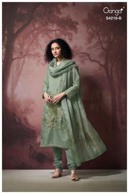 Ganga ivella 4218 wholesale dress.material delhi